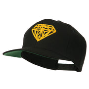 Diamond Outline Embroidered Snapback Flat Bill Cap