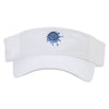 Water Polo Ball Splash Embroidered Pro Style Cotton Twill Washed Visor - White OSFM