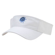 Water Polo Ball Splash Embroidered Pro Style Cotton Twill Washed Visor - White OSFM