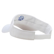 Water Polo Ball Splash Embroidered Pro Style Cotton Twill Washed Visor - White OSFM