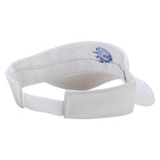 Water Polo Ball Splash Embroidered Pro Style Cotton Twill Washed Visor - White OSFM