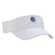 Water Polo Ball Splash Embroidered Pro Style Cotton Twill Washed Visor - White OSFM