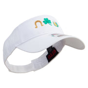 St. Patrick's Trio Embroidered Cotton Twill Sun Visor - White OSFM