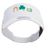 St. Patrick's Trio Embroidered Cotton Twill Sun Visor - White OSFM