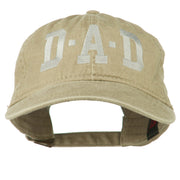 DAD Grey Letter Embroidered Washed Cotton Cap