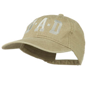 DAD Grey Letter Embroidered Washed Cotton Cap