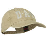 DAD Grey Letter Embroidered Washed Cotton Cap