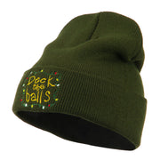 Deck the Halls with Lights Embroidered Beanie