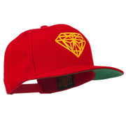 Diamond Outline Embroidered Snapback Flat Bill Cap