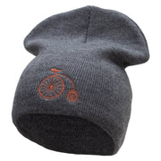 Made in USA A Circus Bike Embroidered 8 Inch Short Beanie Made in USA - Charcoal OSFM