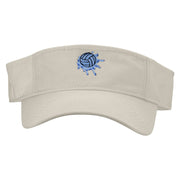 Water Polo Ball Splash Embroidered Pro Style Cotton Twill Washed Visor - Stone OSFM