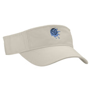 Water Polo Ball Splash Embroidered Pro Style Cotton Twill Washed Visor - Stone OSFM