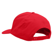 Dance Dance Embroidered Solid Cotton Twill 5 Panel Prostyle Snap Cap - Red OSFM