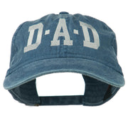 DAD Grey Letter Embroidered Washed Cotton Cap