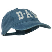 DAD Grey Letter Embroidered Washed Cotton Cap