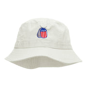 US Dog Tags Embroidered Cotton Bucket Hat