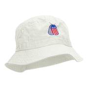 US Dog Tags Embroidered Cotton Bucket Hat