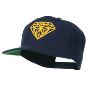 Diamond Outline Embroidered Snapback Flat Bill Cap