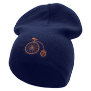 Made in USA A Circus Bike Embroidered 8 Inch Short Beanie Made in USA - Navy OSFM