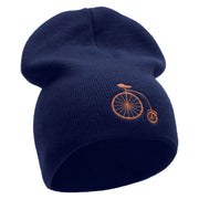 Made in USA A Circus Bike Embroidered 8 Inch Short Beanie Made in USA - Navy OSFM