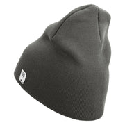 Marines The Few The Proud Symbol Embroidered 8 Inch Solid Knit Short Beanie Made in USA - Charcoal OSFM