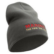 Marines The Few The Proud Symbol Embroidered 8 Inch Solid Knit Short Beanie Made in USA - Charcoal OSFM