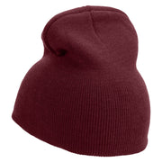 Barber Scissor Embroidered 8 inch Acrylic Short beanie - Maroon OSFM