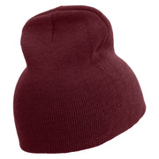 Barber Scissor Embroidered 8 inch Acrylic Short beanie - Maroon OSFM