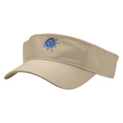 Water Polo Ball Splash Embroidered Pro Style Cotton Twill Washed Visor - Khaki OSFM