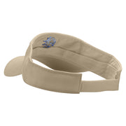 Water Polo Ball Splash Embroidered Pro Style Cotton Twill Washed Visor - Khaki OSFM