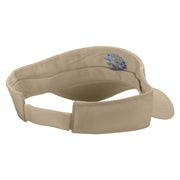 Water Polo Ball Splash Embroidered Pro Style Cotton Twill Washed Visor - Khaki OSFM