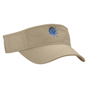 Water Polo Ball Splash Embroidered Pro Style Cotton Twill Washed Visor - Khaki OSFM