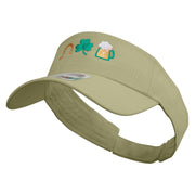 St. Patrick's Trio Embroidered Cotton Twill Sun Visor - Khaki OSFM