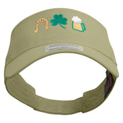 St. Patrick's Trio Embroidered Cotton Twill Sun Visor - Khaki OSFM