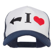 I Heart Left Embroidered 5 Panel Mesh Cap