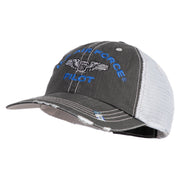 US Air Force Pilot Embroidered Low Profile Special Cotton Mesh Cap - Black OSFM