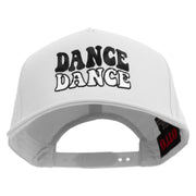 Dance Dance Embroidered Solid Cotton Twill 5 Panel Prostyle Snap Cap - White OSFM