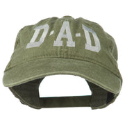 DAD Grey Letter Embroidered Washed Cotton Cap