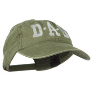 DAD Grey Letter Embroidered Washed Cotton Cap