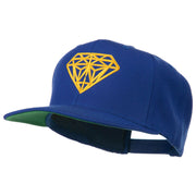 Diamond Outline Embroidered Snapback Flat Bill Cap