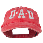 DAD Grey Letter Embroidered Washed Cotton Cap