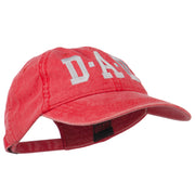 DAD Grey Letter Embroidered Washed Cotton Cap