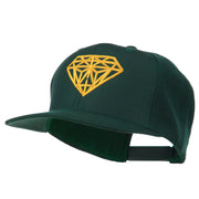 Diamond Outline Embroidered Snapback Flat Bill Cap