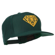 Diamond Outline Embroidered Snapback Flat Bill Cap