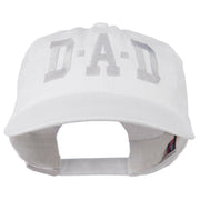 DAD Grey Letter Embroidered Washed Cotton Cap