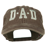 DAD Grey Letter Embroidered Washed Cotton Cap