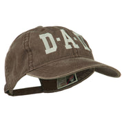 DAD Grey Letter Embroidered Washed Cotton Cap