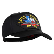 USS Texas 1912 1948 BB 35 Patched Solid Cotton Twill 5 Panel Prostyle Snap Cap - Black OSFM