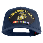 Expeditionary Force USMC Patched Solid Cotton Twill 5 panel Mesh Back Cap - Navy OSFM