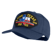 USS Texas 1912 1948 BB 35 Patched Solid Cotton Twill 5 Panel Prostyle Snap Cap - Navy OSFM